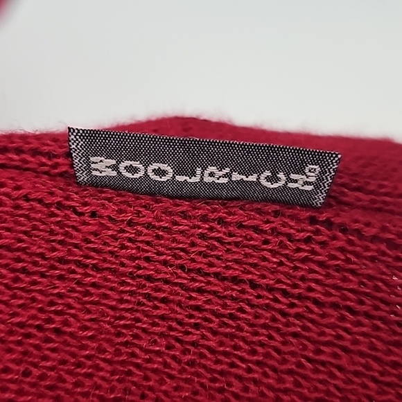 Woolrich Elegant Ruby Red Aztec Design Zip Front Sweater - Picture 14 of 16